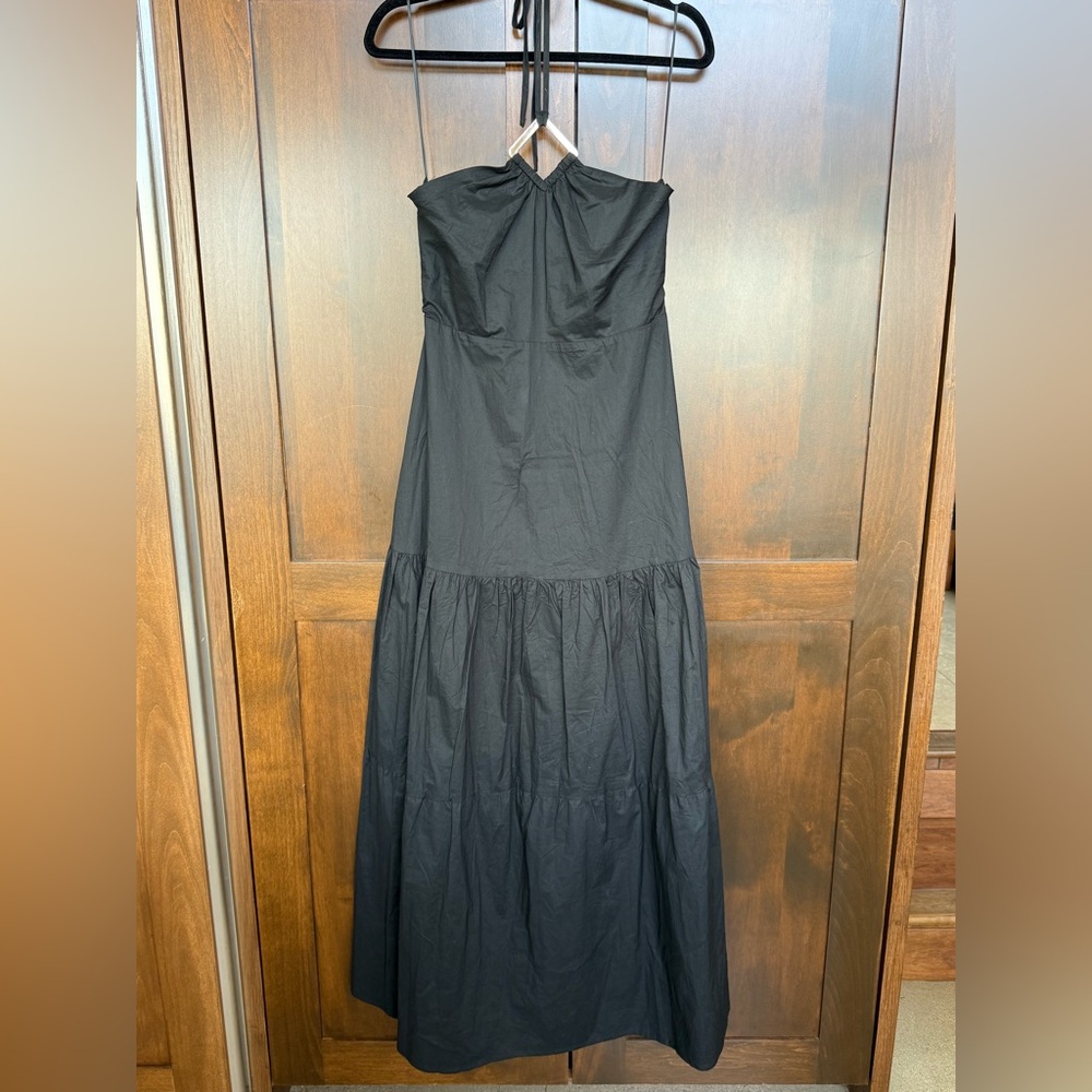 ⚜️Aqua Bloomingdale’s Black Halter Maxi Dress with Metal accent. NWT ⚜️ - Picture 4 of 13
